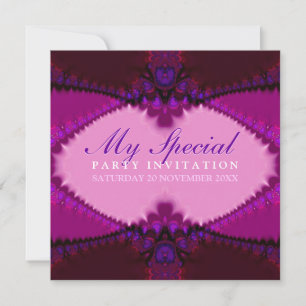 Convite de festas de rendas boêmicas com pinks exó