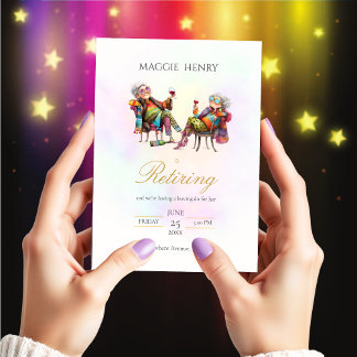 Convite de festas de Retiramento da Senhora Quirky