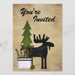 Convite de festas de Reunião da Família Rustic Moo