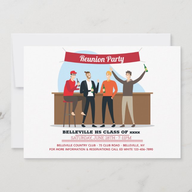 Convite de festas de Reunião Escolar (Frente)