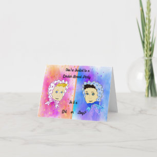 Convite de festas de Revisão de Gênero do Bebê