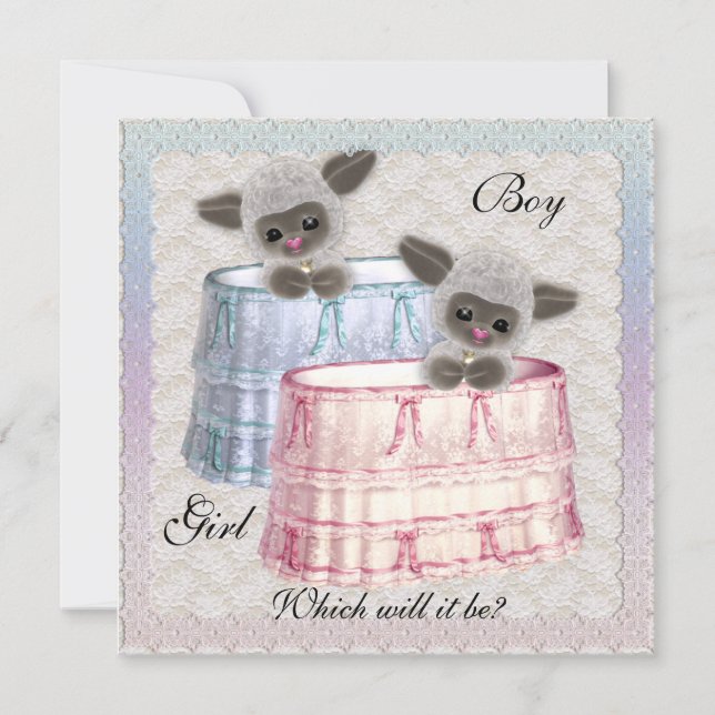 Convite de festas de Revisão de Gênero do Bebê (Frente)