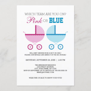 Convite de festas de Revisão do Gênero Rosa ou Azu