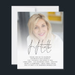 Convite de festas de Script de Foto de Aniversário<br><div class="desc">Um valor para o alternativo do ORÇAMENTO em tamanho menor de 4, 5 x 5, 6" de semirbrilho de 110 lbs, que é de espessura semelhante a um cartão postal (no entanto, não é adequado para uso como cartão postal). POR FAVOR, OBSERVE QUE HÁ UM convite por folha. Convite de...</div>