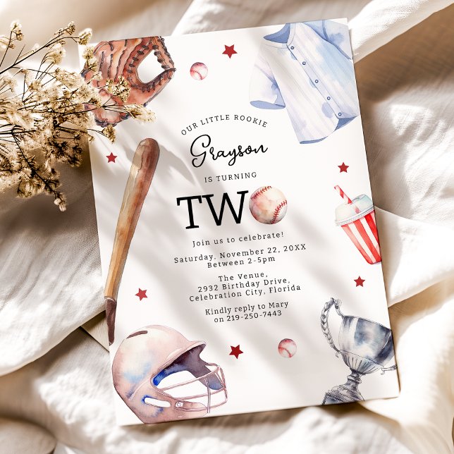 Convite de festas de segundo aniversário de beiseb (Criador carregado)