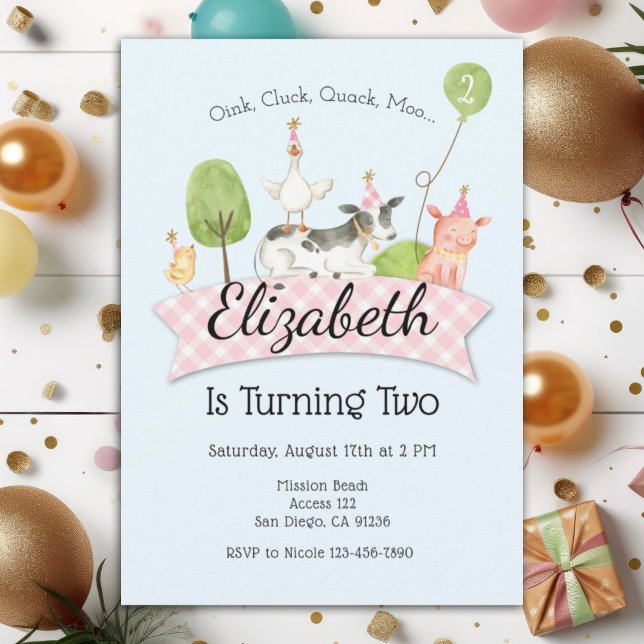 Convite de festas de segundo aniversário de jardim (Criador carregado)