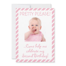 Convite de festas de segundo aniversário de Menina