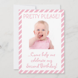 Convite de festas de segundo aniversário de Menina
