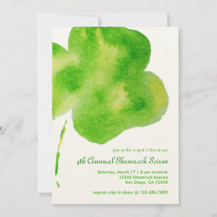 Convite de festas de Shamrock da Watercolor