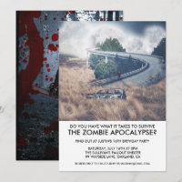 Convite de festas de Sobrevivência Apocalypse Zomb