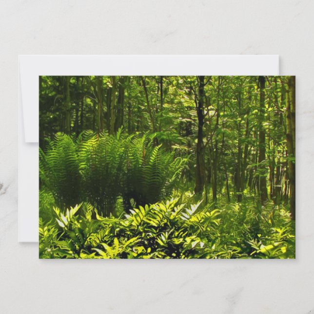 Convite de festas de solstício de Verão Wild Green (Frente)