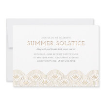 Convite de festas de solstício Dourado Elegante
