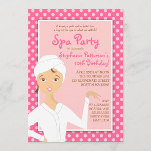 Convite de festas De Spa Birthday Rosa