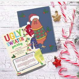 Convite de festas de Suéter de Natal Feio