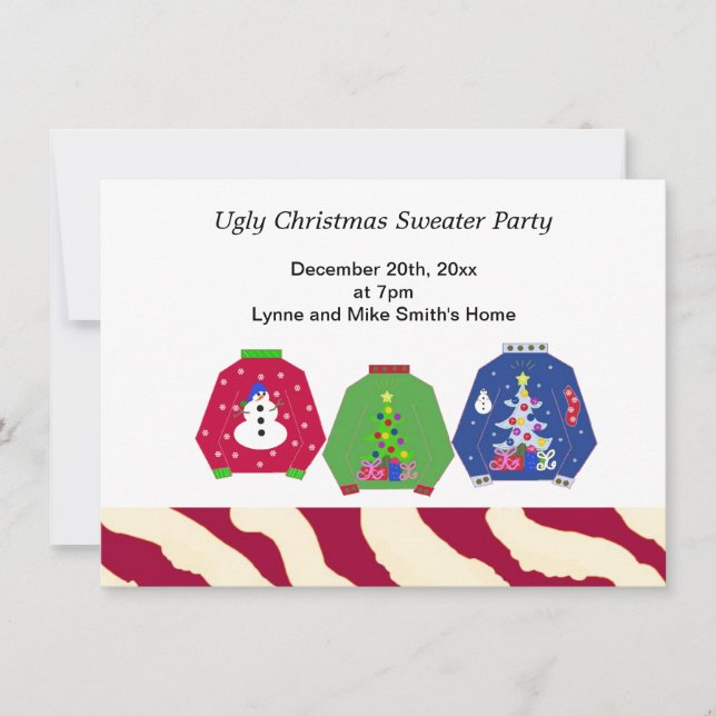 Convite de festas de Suéter de Natal Feio (Frente)