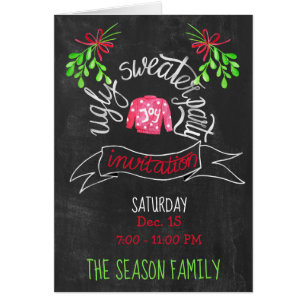 Convite de festas de Suéter de Natal Feio