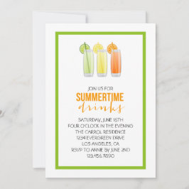 Convite de festas de Summery Drinks