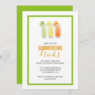 Convite de festas de Summery Drinks