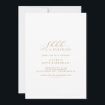 Convite de festas de Surpresa de Script Dourado El<br><div class="desc">Este elegante convite de festas surpresa de guião-ouro é perfeito para um evento simples. O ouro minimalista e o design branco apresentam tipografia romântica rico com estilo de vidro moderno. Personalizável em qualquer cor. Mantenha o design mínimo e a classe, como está, ou personalize-o adicionando seus próprios gráficos e trabalhos...</div>