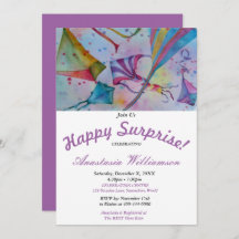 CONVITE DE FESTAS DE SURPRESA EXTERIOR DO KITE FLY