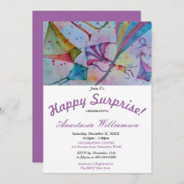 CONVITE DE FESTAS DE SURPRESA EXTERIOR DO KITE FLY