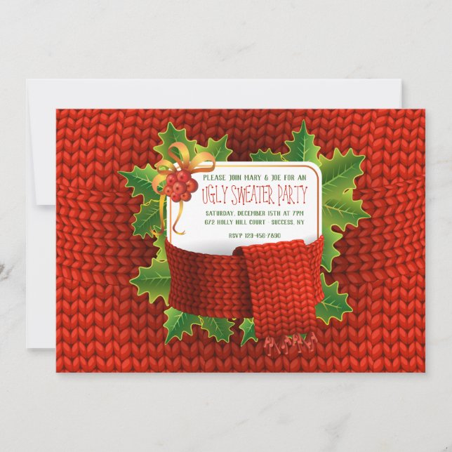 Convite de festas de Sweater Feio (Frente)