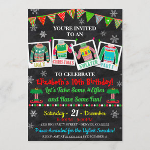 Convite de festas de Sweater Feio
