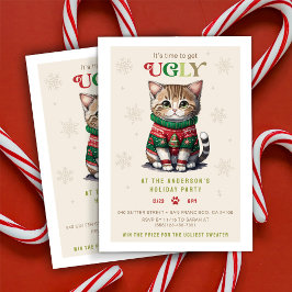 Convite de festas de Sweater Feio Gato