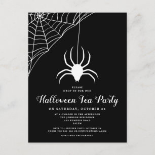 Convite de festas de Tea de Halloween de Aranha Br