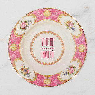 Convite de festas de Tea em inglês, feriado nacio