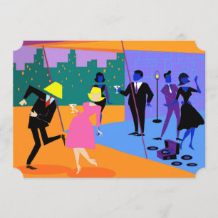 Convite de festas de Telhado Retro Urbano Personal