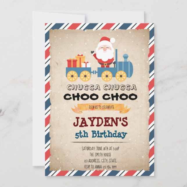 Convite de festas de trem de Natal (Frente)