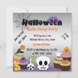 Convite de festas de troca de Assar Halloween