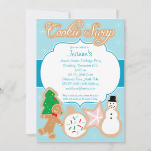 Convite de festas de Troca de Cookie de Natal