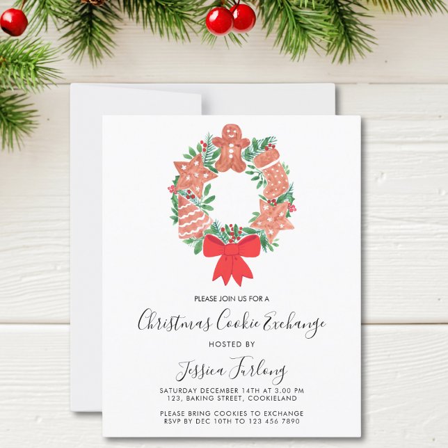 Convite de festas de Troca de Cookies de Natal de  (Criador carregado)