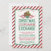 Convite de festas de troca de Cupcake de Natal