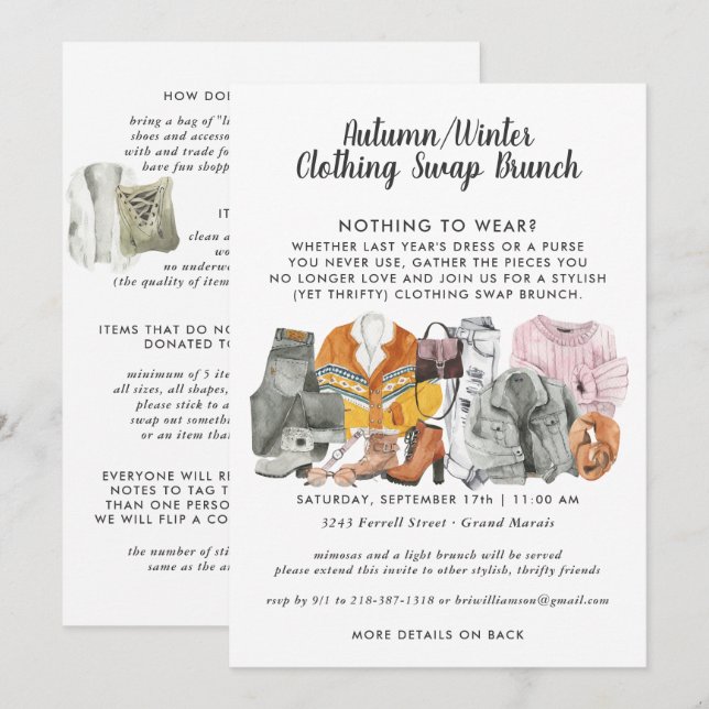 Convite de festas de Troca de Fechamento (Frente/Verso)