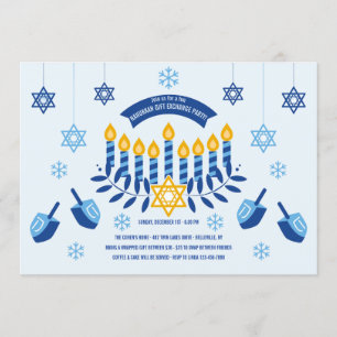 Convite de festas de troca de presentes Hanukkah