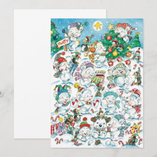Convite de festas de Urso Polar de Natal Bonito