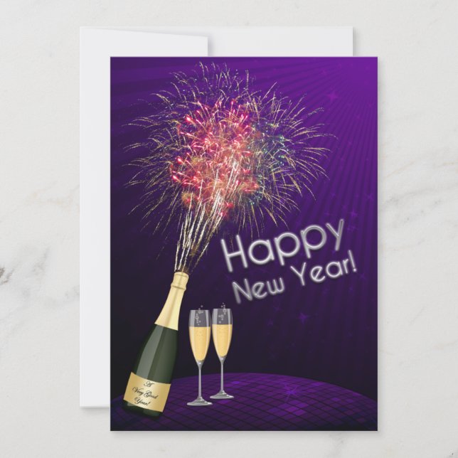 Convite de festas de Vamos 5 do fogos de artifício (Frente)