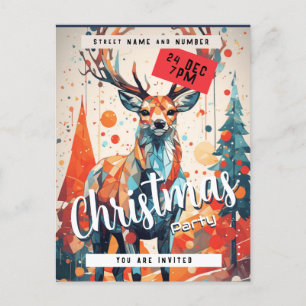 Convite de festas de veados da árvore de Natal