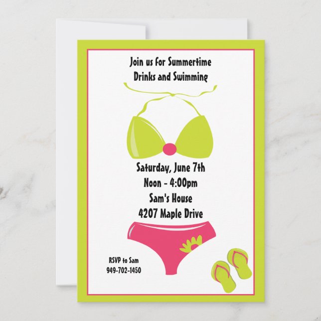 Convite de festas de Verão (Frente)