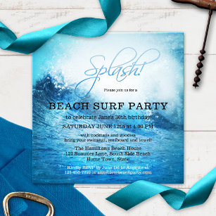 Convite de festas de Verão da Ocean Beach Surf