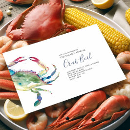 Convite de festas de Verão de Blue Crab Boil