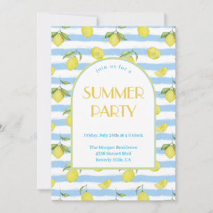 Convite de festas de Verão de Lemons Elegante