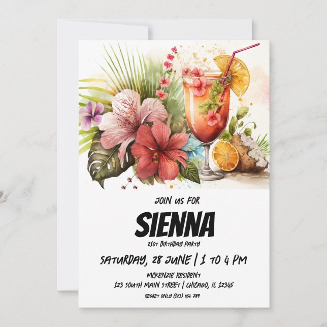 Convite de festas de Verão de Praia (Frente)