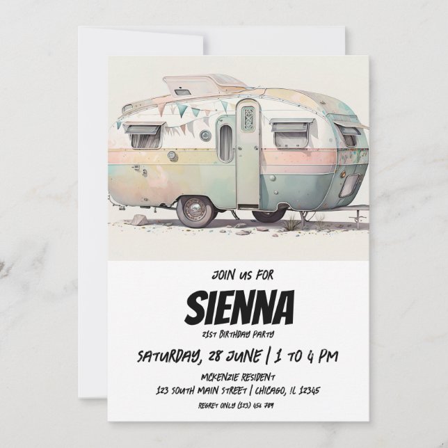 Convite de festas de Verão de Praia (Frente)