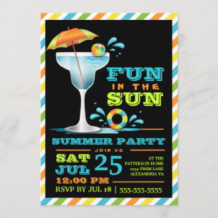 Convite de festas de Verão de Sun Cocktails diver