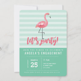 Convite de festas de Verão Flamingo Rosa