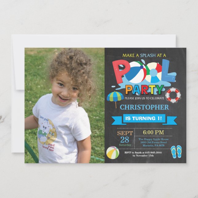 Convite de festas de Verão, Splash Boy (Frente)